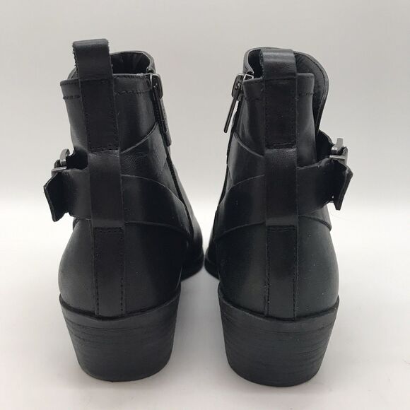 Vince Camuto VP-Peamer Ankle Bootie Women's 8.5M Black Leather Buckle Side Zip - Picture 4 of 14